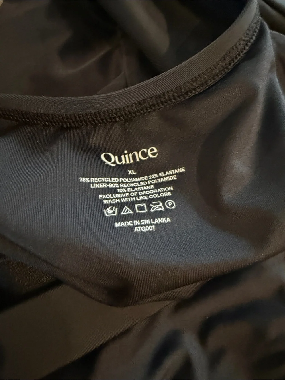 Quince Italian Cross-Back One-Piece Swimsuit Black Size XL E100